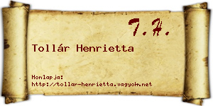Tollár Henrietta névjegykártya
