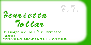 henrietta tollar business card